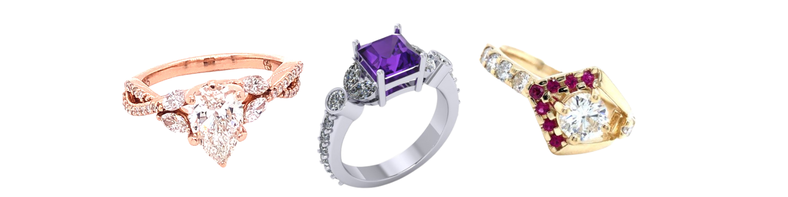 Custom Gemstone Jewelry 3D models