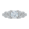 18K White Gold 3/8 Ct Round Cut Diamond Engagement Ring (Semi-Mount)