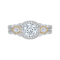 18K Tow-Tone 2/3  Ct Round Cut Diamond Engagement Ring (Semi-Mount)