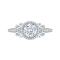 18K White Gold 3/8 Ct Round Cut Diamond Engagement Ring (Semi-Mount)