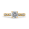 14K Yellow Gold .13 Ct Round Cut Diamond Engagement Ring (Semi-Mount)