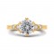 18K Yellow Gold Round Cut Diamond Engagement Ring (Semi-Mount)