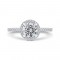 Round Diamond Halo Engagement Ring In 14K White Gold (Semi-Mount)