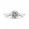 14K Two-Tone Gold Round Diamond Floral Engagement Ring (Semi-Mount)