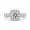 14K White Gold Round Diamond Halo Engagement Ring (Semi-Mount)
