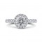 Round Halo Diamond Engament Ring In 14K White Gold (Semi-Mount)