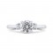 14K Two-Tone Gold Round and Oval Diamond Three-Stone Engagement Ring (Semi-Mount)