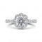 14K Two-Tone Gold Round Diamond Floral Halo Engagement Ring (Semi-Mount)