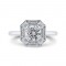 14K White Gold Round Diamond Halo Engagement Ring (Semi-Mount)