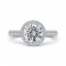 14K Two-Tone Gold Round Diamond Halo Engagement Ring (Semi-Mount)
