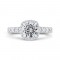 14K White Gold Round Diamond Halo Engagement Ring (Semi-Mount)
