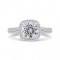 14K Two-Tone Gold Diamond Halo Engagement Ring with Euro Shank (Semi-Mount)