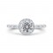14K Two-Tone Gold Diamond Halo Engagement Ring (Semi-Mount)