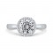 14K White Gold Diamond Halo Engagement Ring (Semi-Mount)