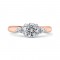 14K Two-Tone Gold Diamond Three-Stone Engagement Ring (Semi-Mount)