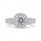 14K White Gold Round Diamond Double Halo Engagement Ring with Split Shank (Semi-Mount)