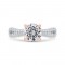 Round Cut Diamond Engagement Ring with Split Shank In 14K Two-Tone Gold (Semi-Mount)