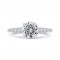 14K White Gold Round Diamond Engagement Ring with Milgrain (Semi-Mount)