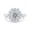 14K White Gold Round Cut Diamond Halo Engagement Ring (Semi-Mount)