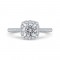 14K White Gold Round Cut Diamond Halo Engagement Ring (Semi-Mount)