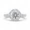 14K White Gold Round Cut Diamond Halo Engagement Ring (Semi-Mount)