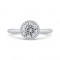 14K White Gold Round Cut Diamond Halo Engagement Ring (Semi-Mount)