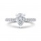 18K White Gold Pear Diamond Engagement Ring (Semi-Mount)