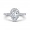 14K White Gold Pear Diamond Halo Engagement Ring (Semi-Mount)