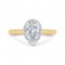 14K Two-Tone Gold Pear Diamond Halo Engagement Ring (Semi-Mount)