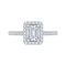 18K White Gold 3/4 Ct Emerald Cut Diamond Engagement Ring (Semi-Mount)