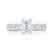 14K White Gold Emerald Cut Solitaire Plus Diamond Engagement Ring (Semi-Mount)