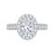 18K White Gold 3/4 Ct Oval Cut Diamond Engagement Ring (Semi-Mount)
