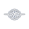 18K White Gold 1/2 Ct Oval Cut Diamond Engagement Ring (Semi-Mount)
