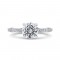 Round Diamond Engagement Ring In 14K White Gold (Semi-Mount)