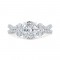14K Two-Tone Gold Oval Diamond Three-Stone Plus Engagement Ring with Split Shank (Semi-Mount)