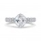 14K White Gold Oval Diamond Engagement Ring with Milgrain (Semi-Mount)