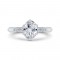 14K White Gold Oval Cut Diamond Engagement Ring (Semi-Mount)