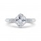 14K White Gold Oval Cut Diamond Engagement Ring (Semi-Mount)