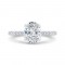 14K White Gold Oval Cut Diamond Solitaire Plus Engagement Ring (Semi-Mount)
