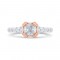14K Two-Tone Gold Bezel Set Diamond Engagement Ring with Round Shank (Semi-Mount)