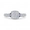 14K White Gold Cushion Cut Diamond Halo Engagement Ring with Sapphire (Semi-Mount)