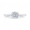 14K White Gold Cushion Diamond Solitaire Plus Engagement Ring (Semi-Mount)