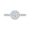Round Cut Diamond Halo Engagement Ring with 14K White Gold (Semi-Mount)