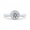 14K White Gold Round Double Halo Diamond Engagement Ring (Semi-Mount)