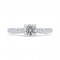 14K White Gold Round Diamond Engagement Ring with Round Shank (Semi-Mount)