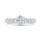 14K White Gold Bezel Set Oval Diamond Engagement Ring (Semi-Mount)
