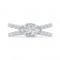 14K White Gold Marquise Diamond Engagement Ring with Split Shank (Semi-Mount)