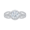 18K White Gold 5/8 Ct Round Cut Diamond Engagement Ring (Semi-Mount)