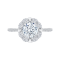 18K White Gold 1/2 Ct Round Cut Diamond Engagement Ring (Semi-Mount)