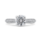 14K White Gold 3/8 Ct Round Cut Diamond Engagement Ring (Semi-Mount)
